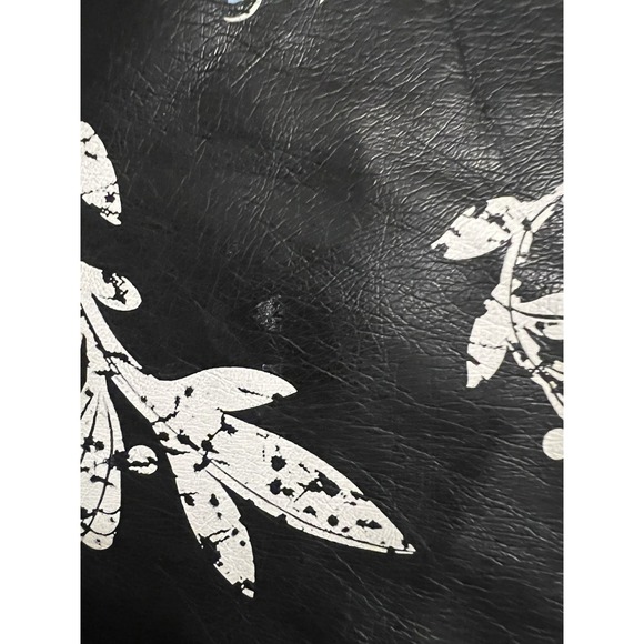 Urban Retro Faux Leather Floral Moto Jacket Women's Medium - Picture 9 of 10